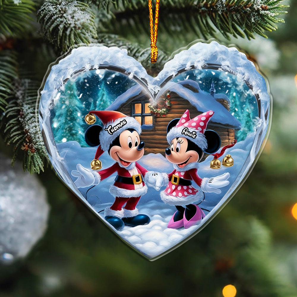 Heart-Shaped Christmas Ornament - Festive Couple Decoration - Personalized Holiday Gift 01naqg281124