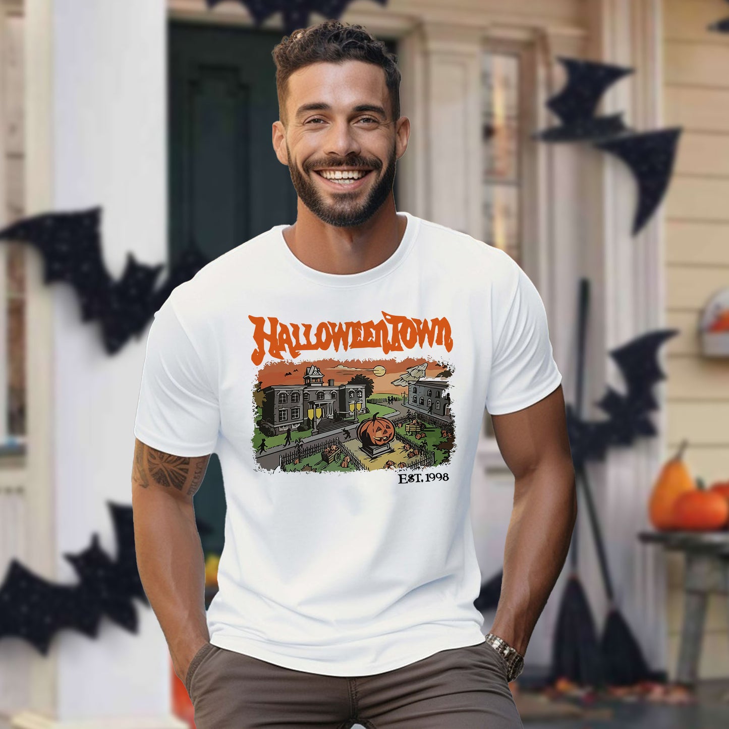 Vintage Halloween Town Shirt - Step into a World of Magic