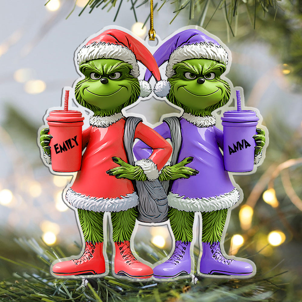 Besties Grinch - Personalized Stole Christmas Transparent Ornament 01naqg221024