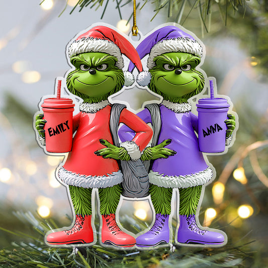 Besties Grinch - Personalized Stole Christmas Transparent Ornament 01naqg221024