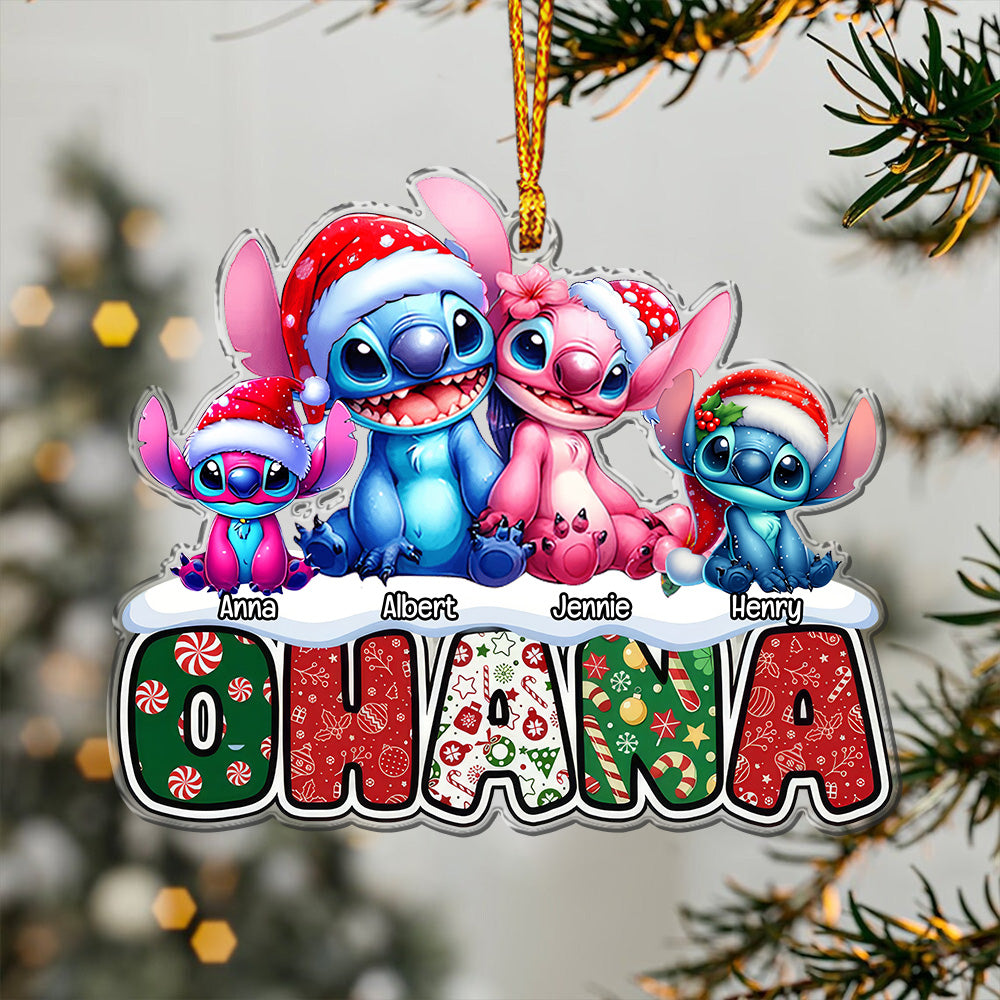 Ohana Holiday Family - Personalized Ornament 05naqg081124