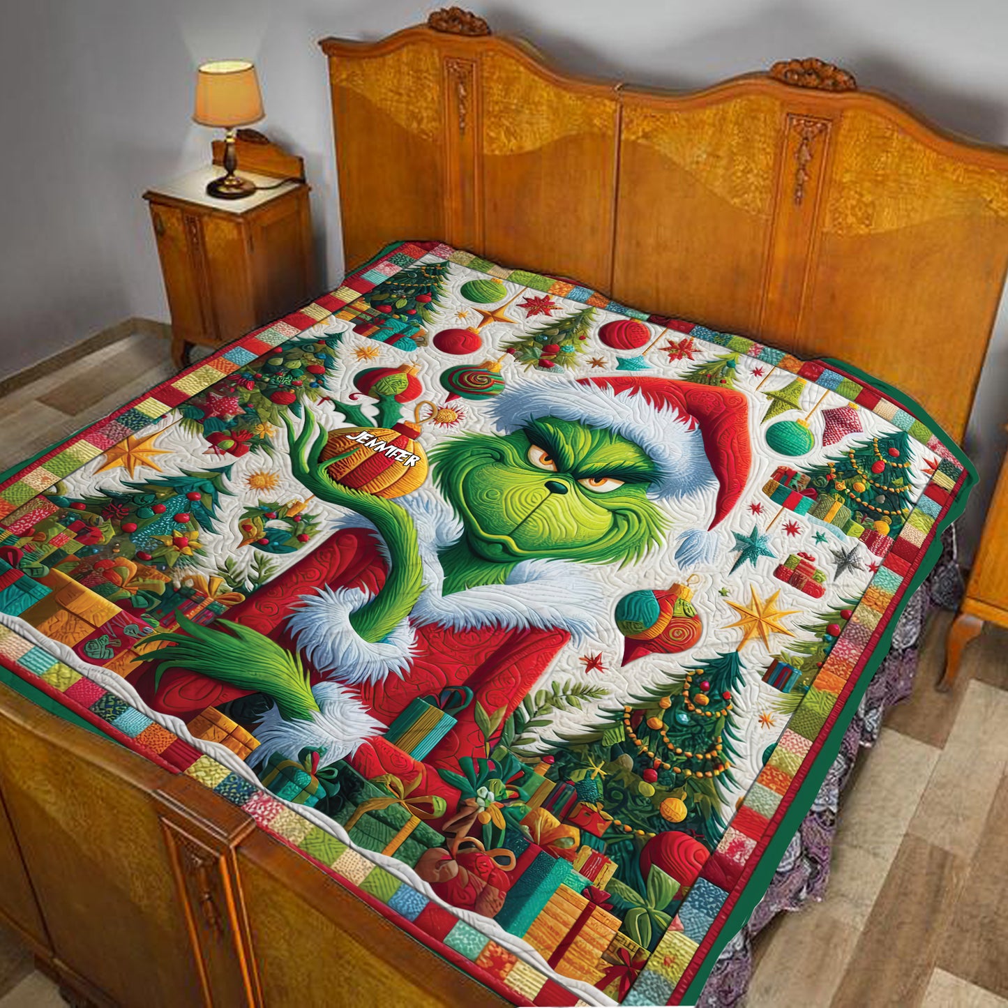 Merry Grinchmas - Personalized Stole Christmas Quilt 02NAQG041024