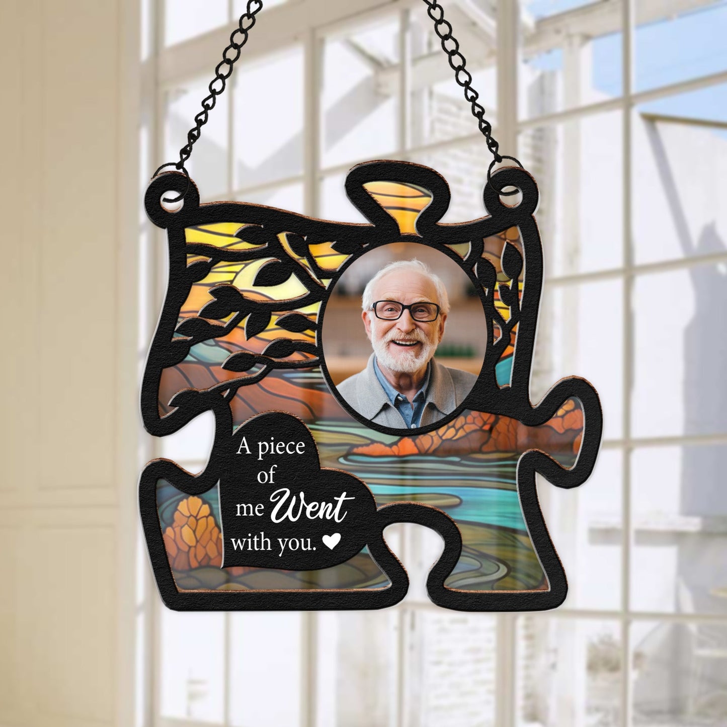 You Will Always Be My Missing Piece - Personalized Photo Window Hanging Suncatcher Ornament