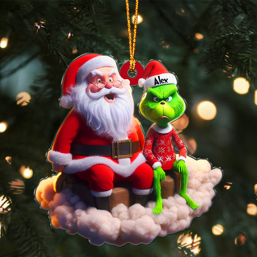 Personalized Grinchmas & Santa Ornament 07nath021224