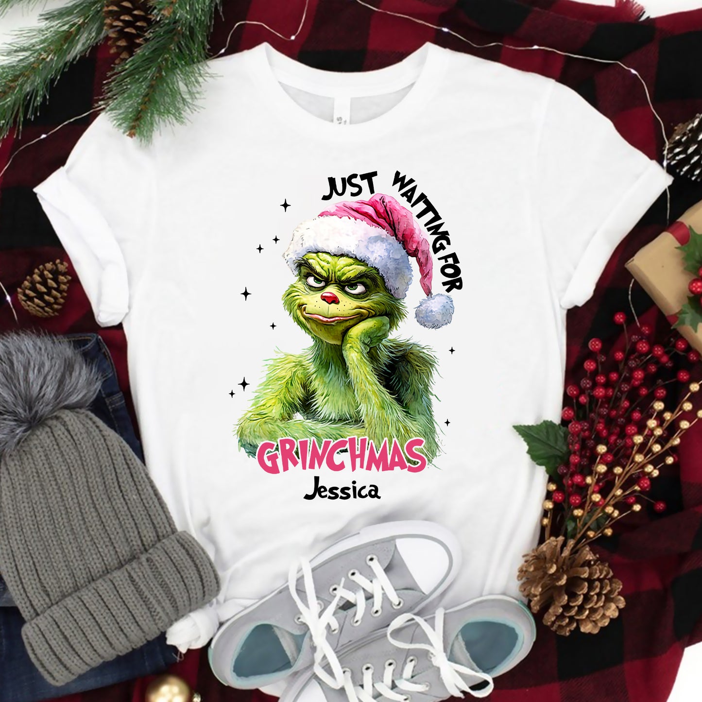 Just Waiting For Christmas - Personalized Stole Christmas T-shirt And Hoodie