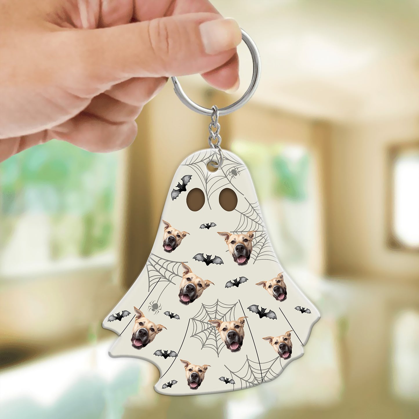 Personalized Halloween Spooky Ghost Keychain