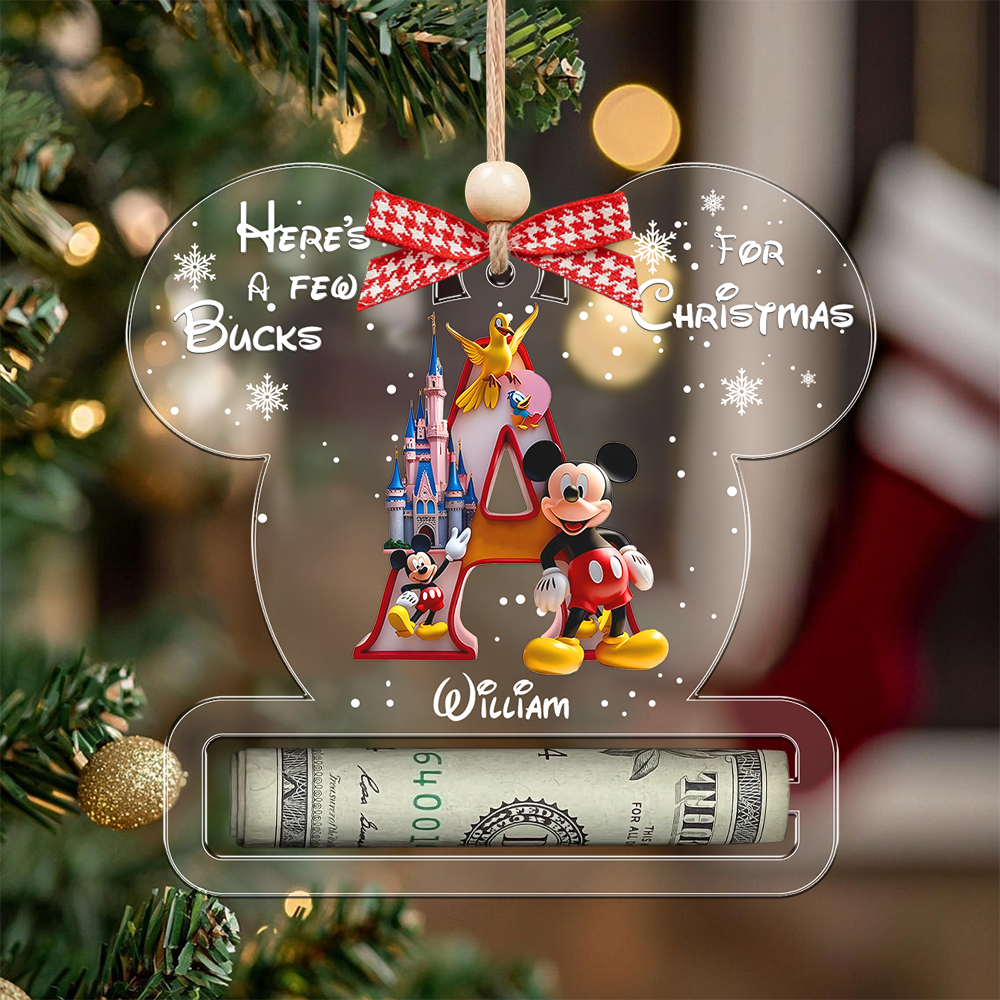 Few Bucks For Christmas - Personalized Mouse Transparent Ornament