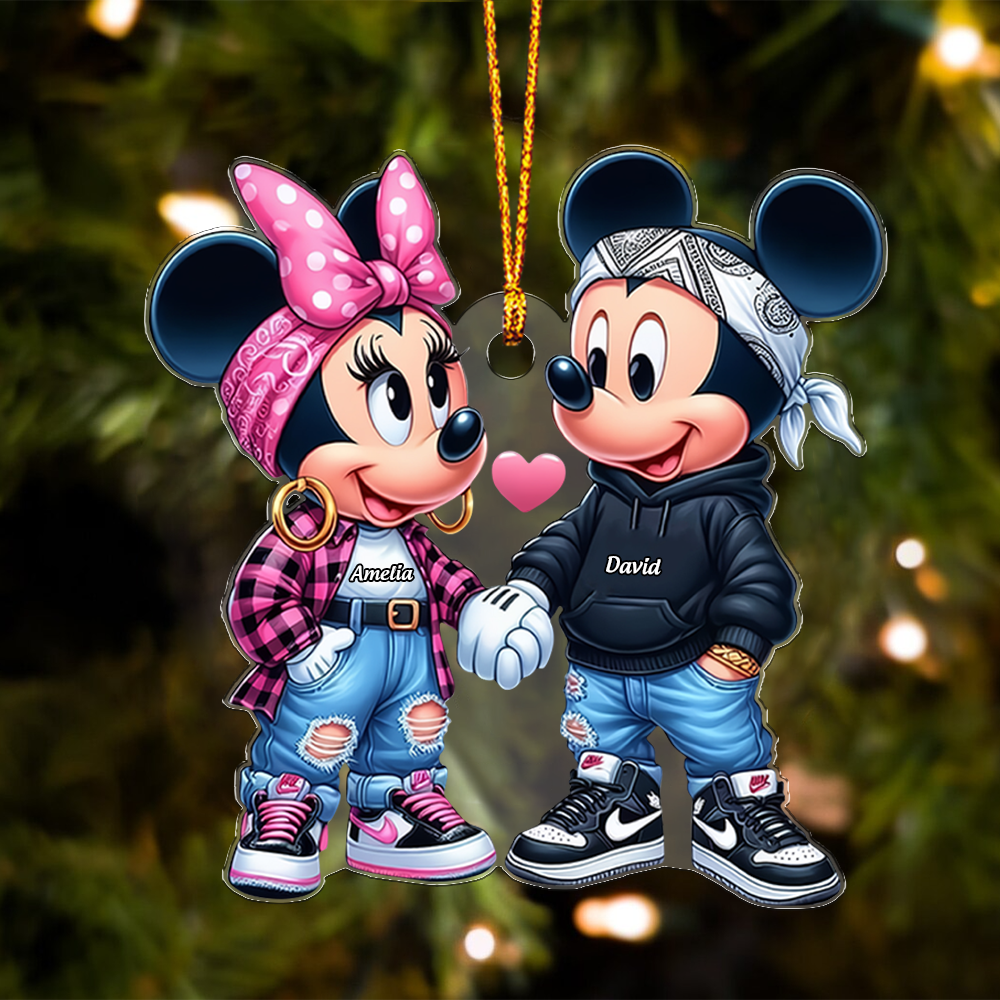 Mouse Couple - Personalized Mouse Transparent Car Ornament