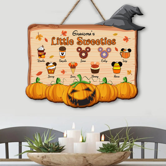 Personalized Halloween Gifts For Grandparents Wood Sign  Little Sweeties