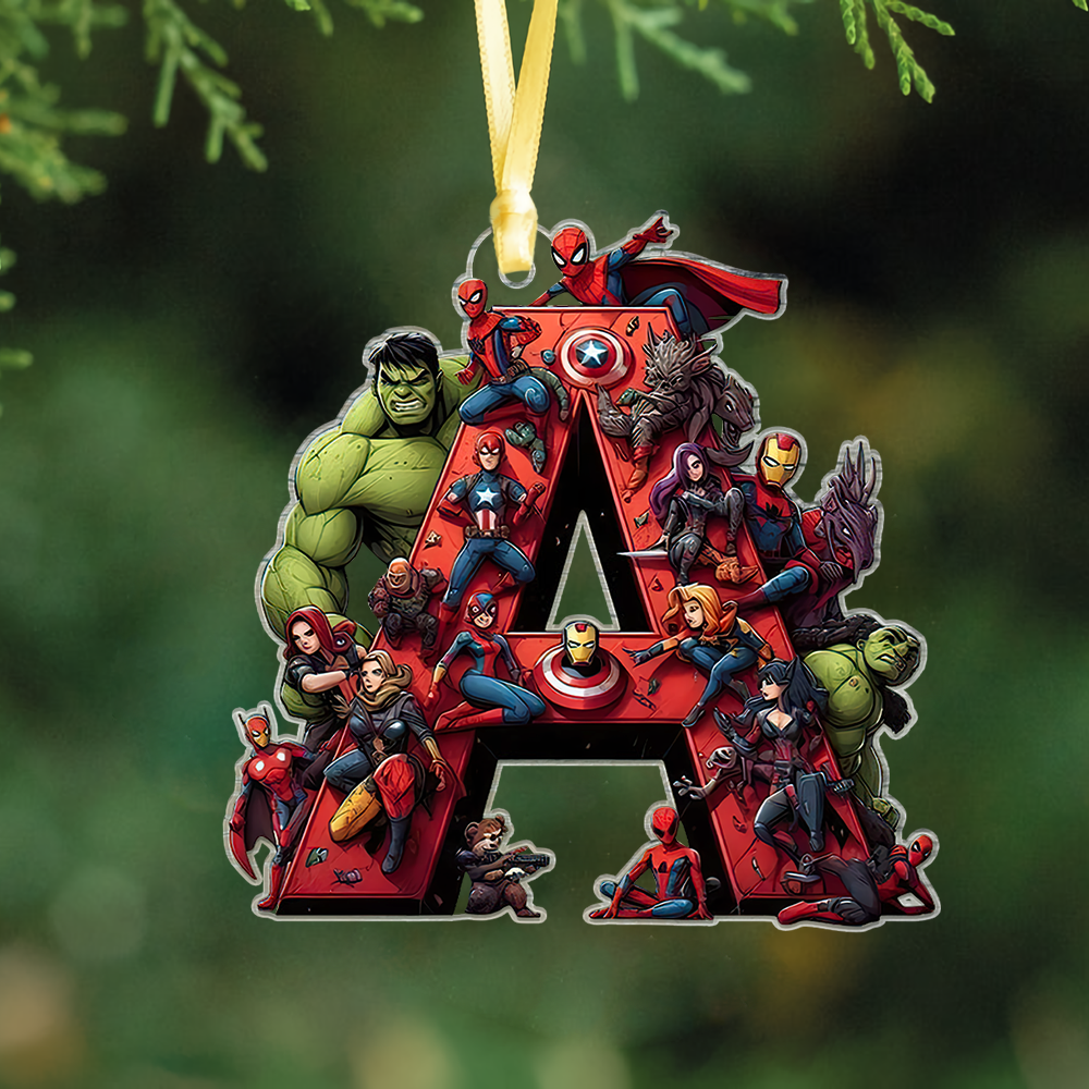 Merry Christmas - Personalized Superhero Transparent Ornament