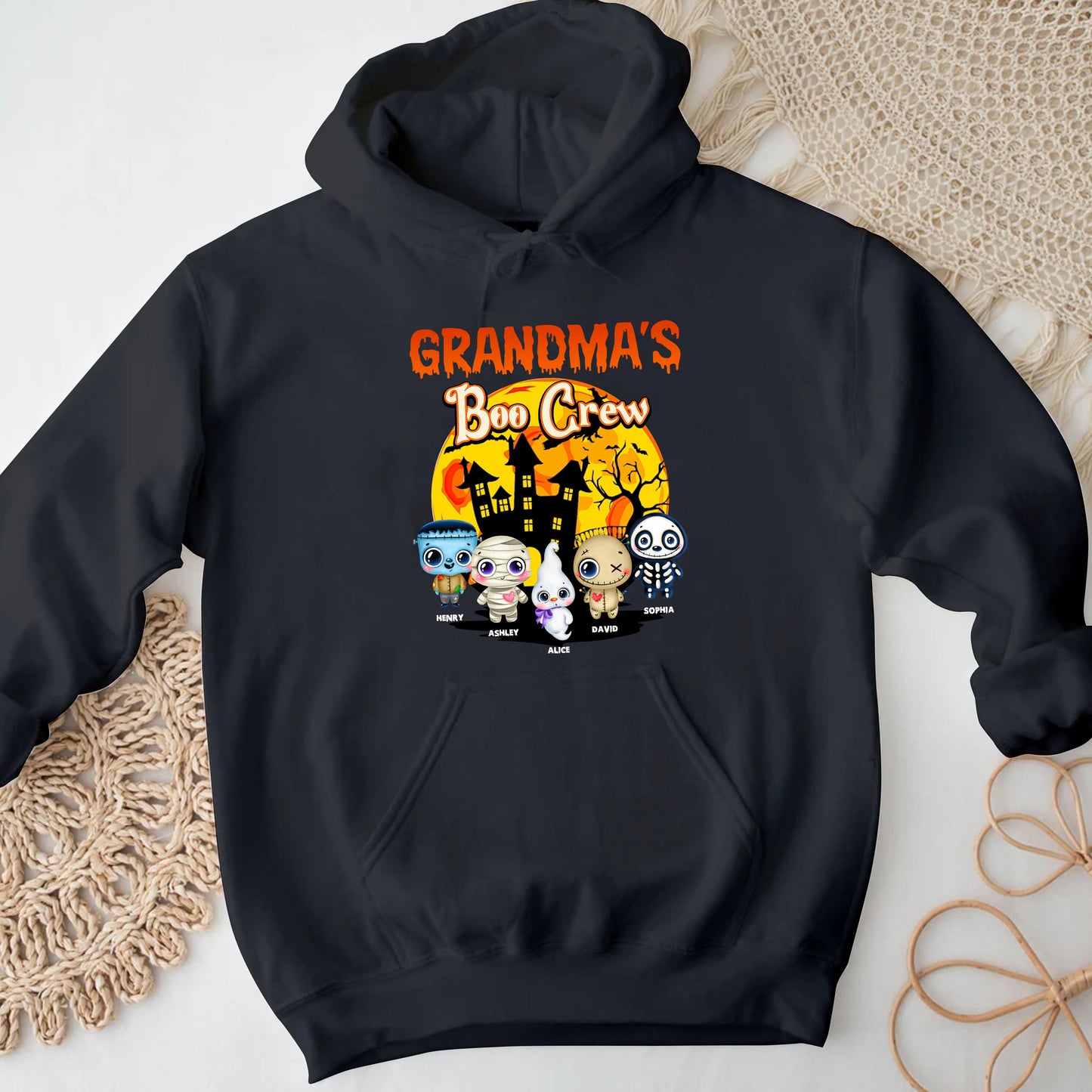 Grandma's Boo Crew Custom Family Title Halloween - Personalized Shirt