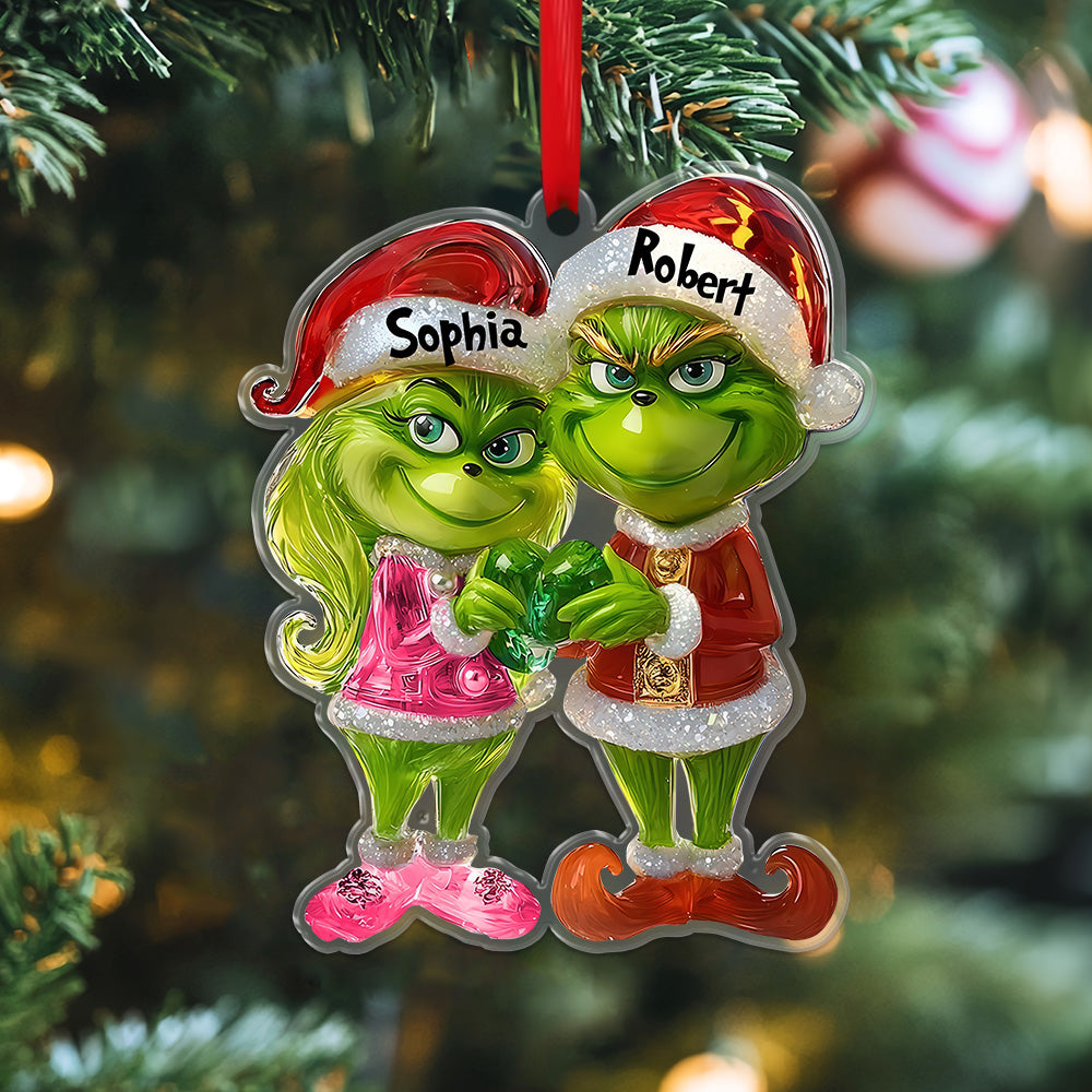 Green Couple - Personalized Stole Christmas Ornament 05naqg151124