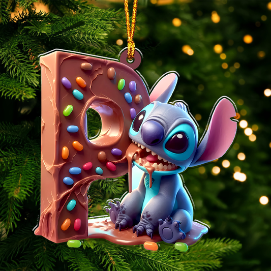 Ohana Chocolate Letter Ornament - Personalized Kid Ornament