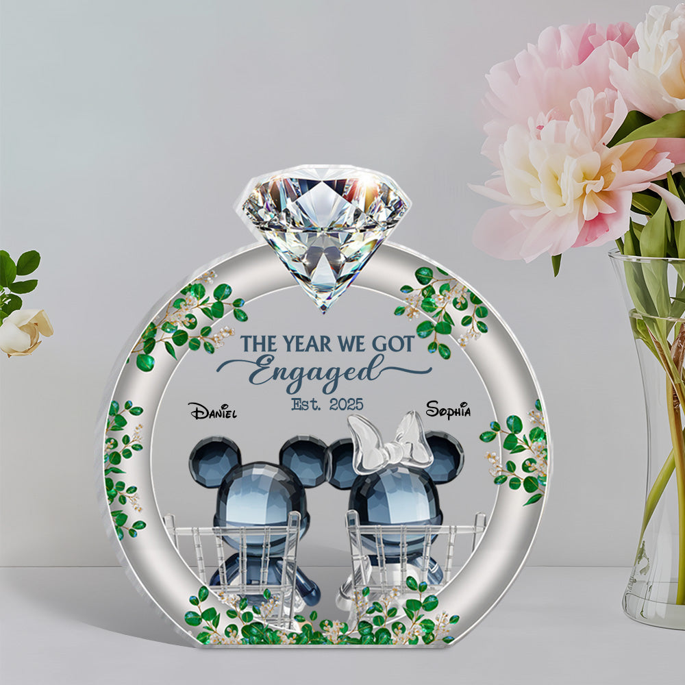 The Year We Got Married - Personalized Mouse Custom Shaped Acrylic Plaque 07nath131224