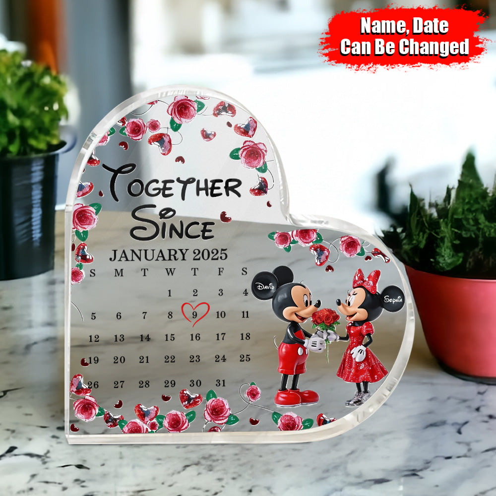 Together Since Cute Mouse Couple - Personalized Mouse Custom Shaped Acrylic Plaque 09nath101224