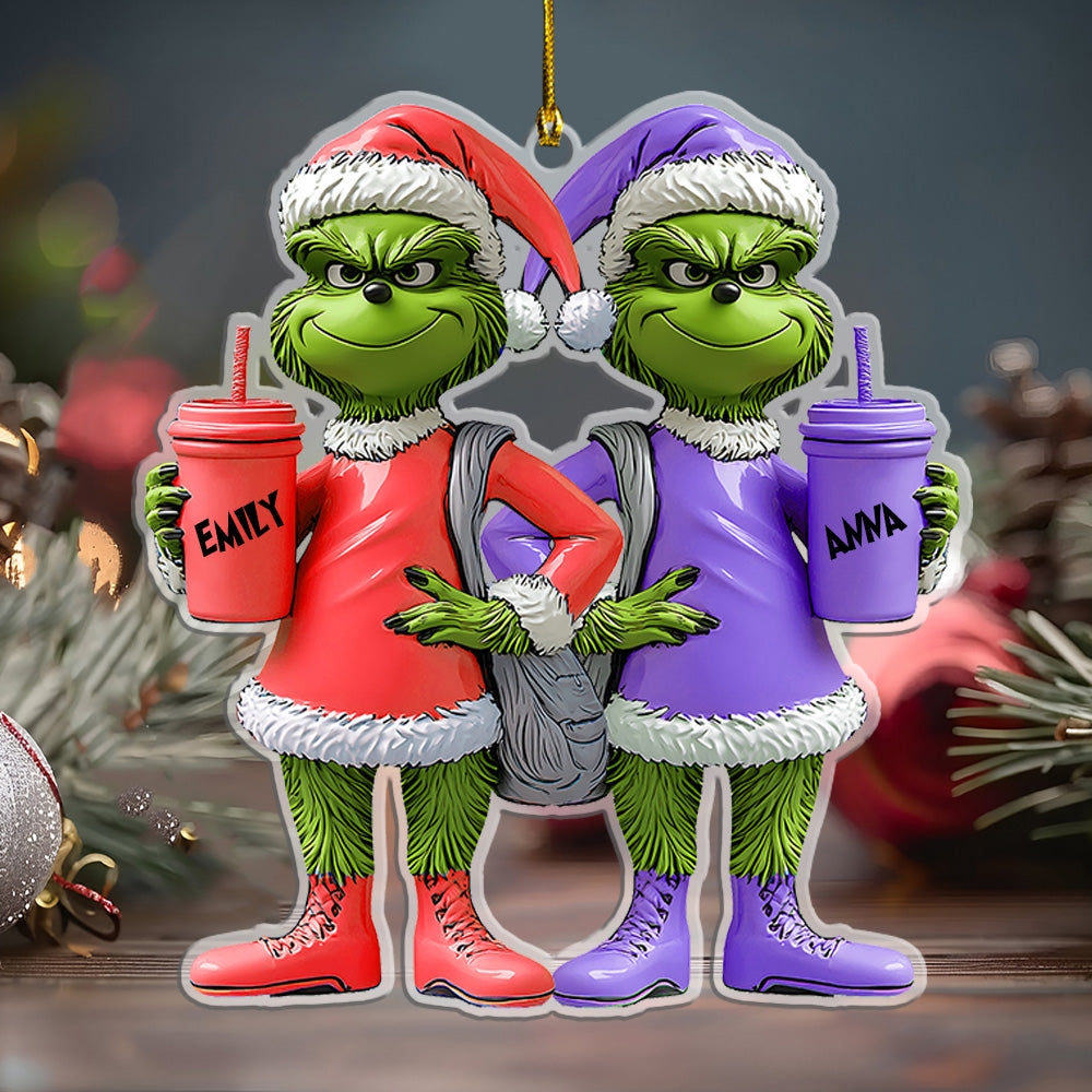 Besties Grinch - Personalized Stole Christmas Transparent Ornament 01naqg221024