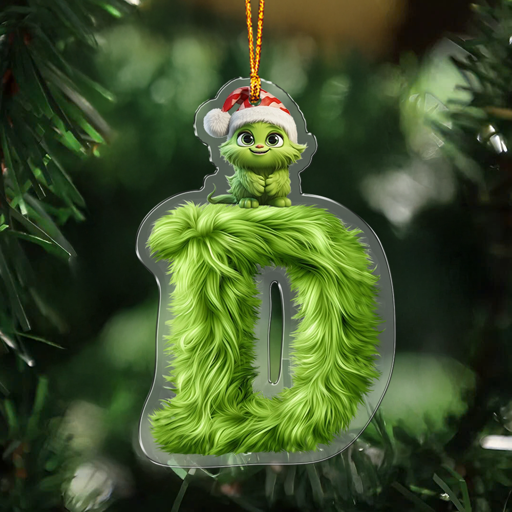 Grinchy Letter - Personalized Stole Christmas Transparent Ornament