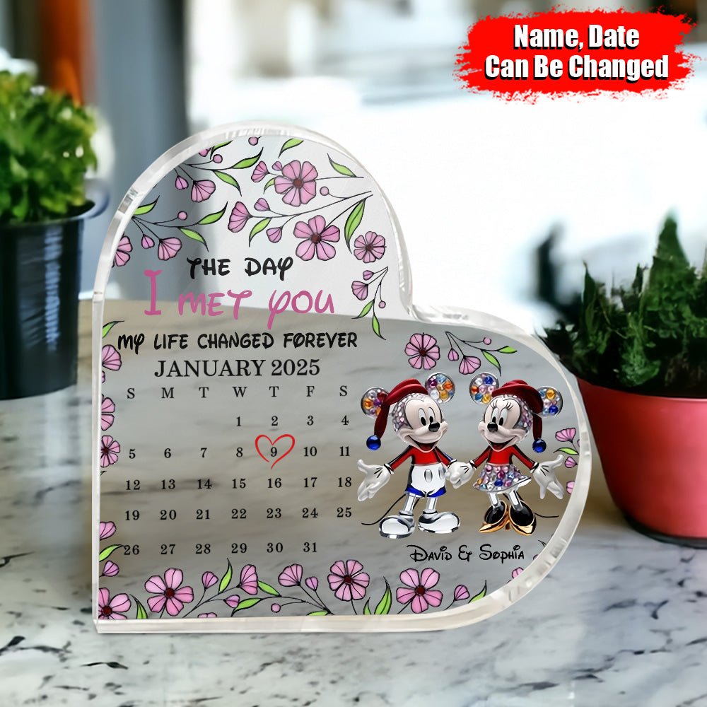 The Day I Met You - Personalized Mouse Custom Shaped Acrylic Plaque 03nath101224