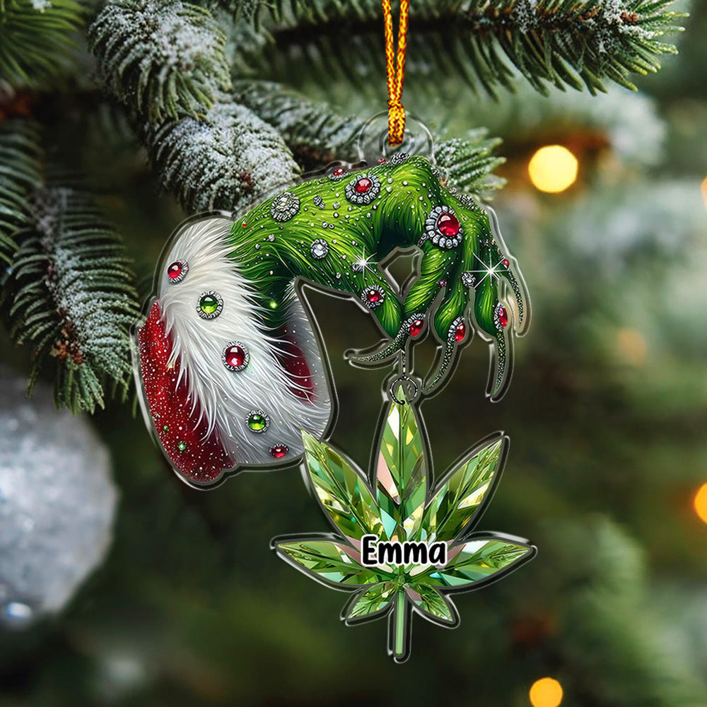 Merry Christmas - Personalized Weed Custom Shaped Ornament 02naqg251124