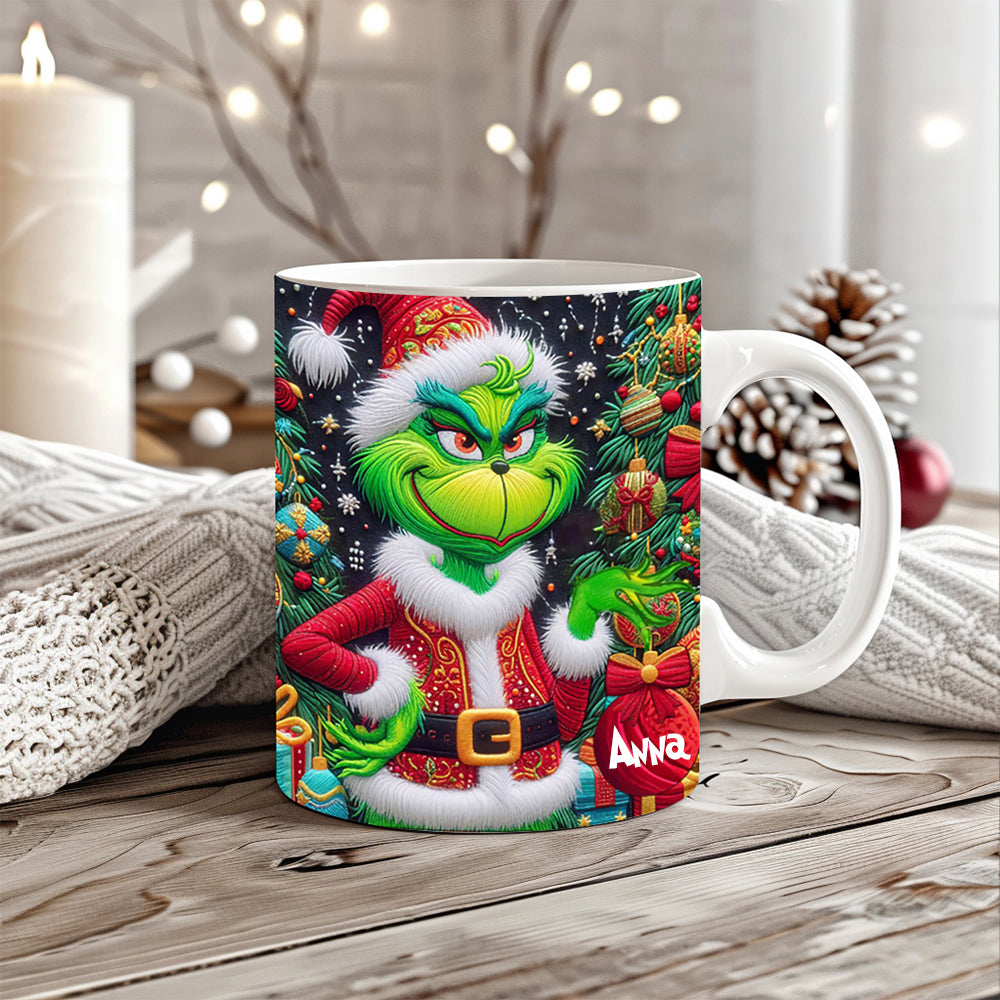 Any Name - Christmas Grinchh Accent Mug