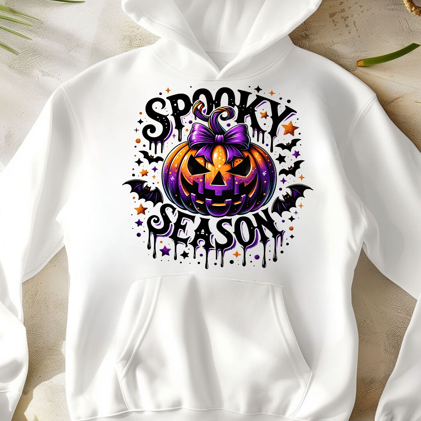 Spooky Season Graphic Tee - Stylish Halloween Pumpkin Shirt with Bow