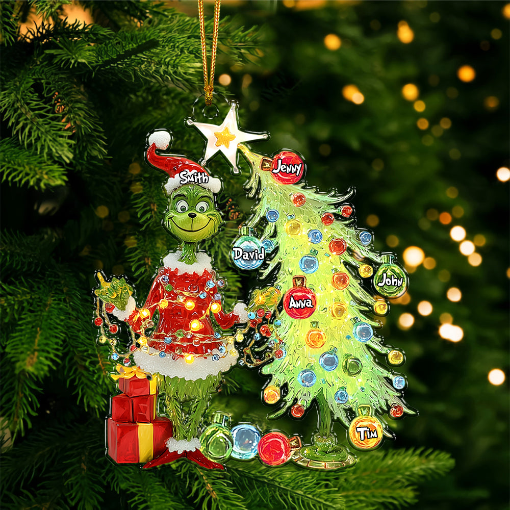 Merry Grinchmas Gifts For Family, Friends, Coworkers - Personalized Ornament 05nami301124