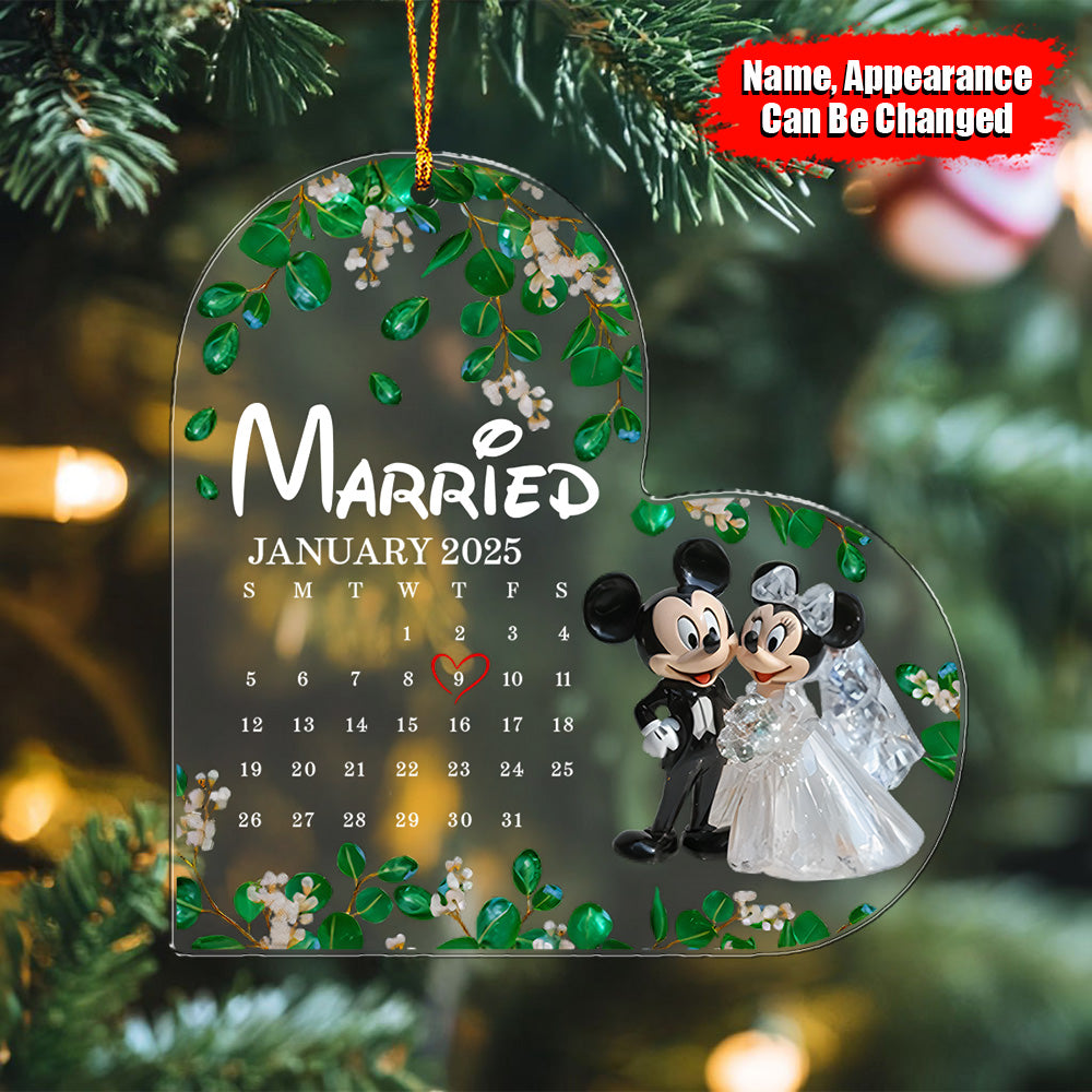 Cute Mouse Couple - Personalized Mouse Transparent Ornament 11nath261124