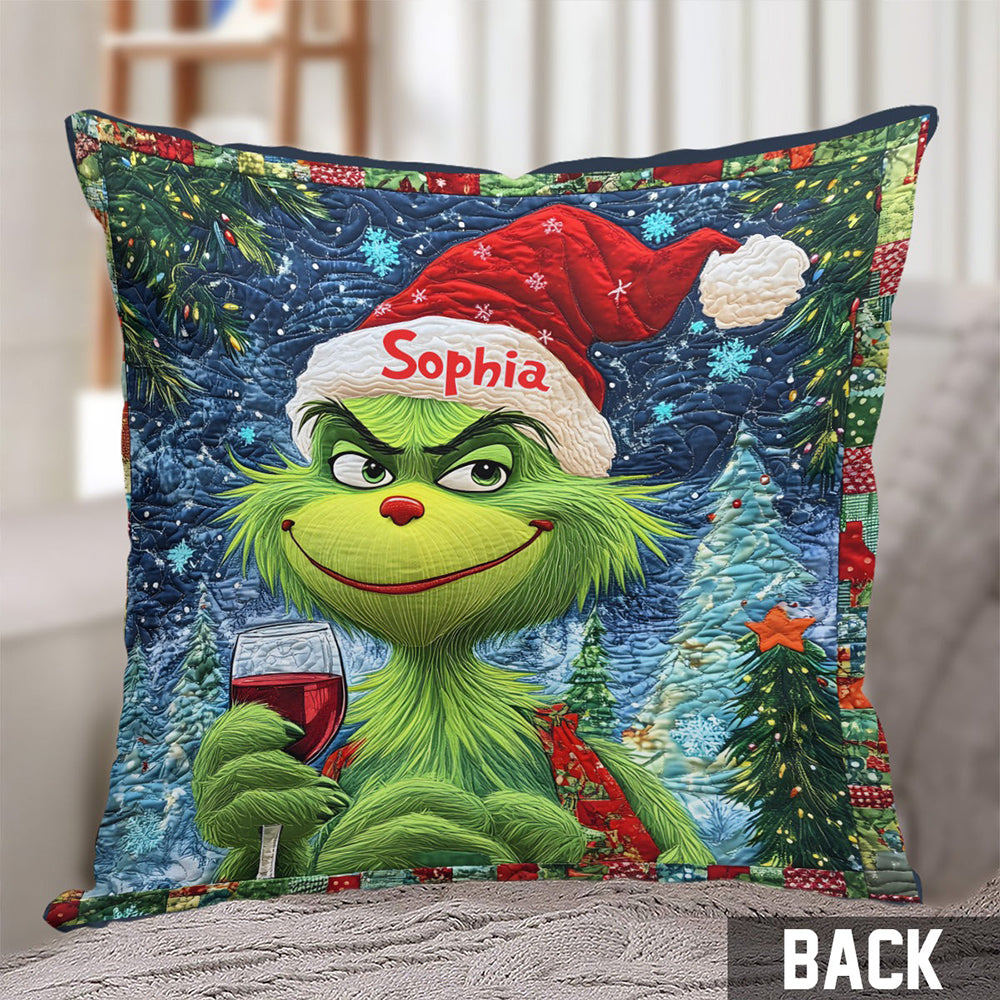 Merry Grinchmas - Personalized Stole Christmas Throw Pillow