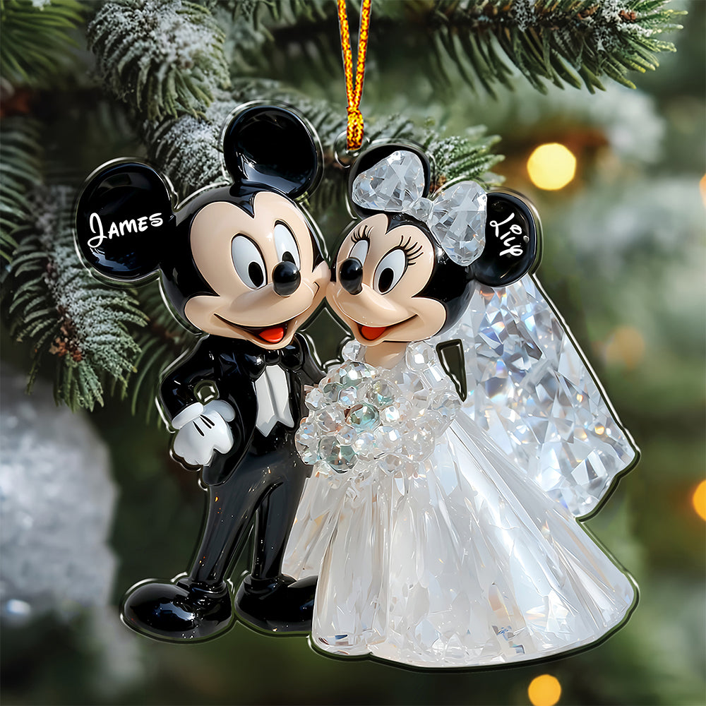 Cute Mouse Wedding Couple - Personalized Mouse Ornament 02naqg181124