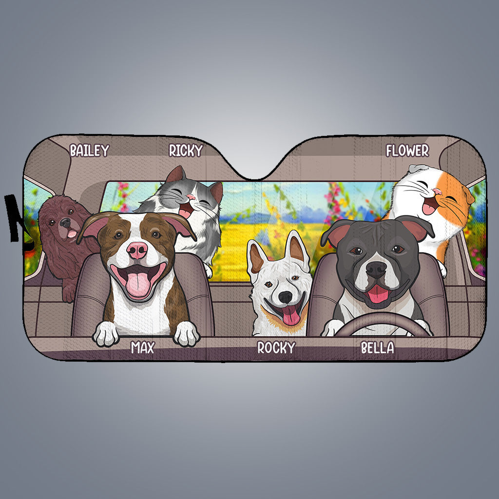 Pet Lovers - Dogs And Cats - Personalized Auto Sunshade