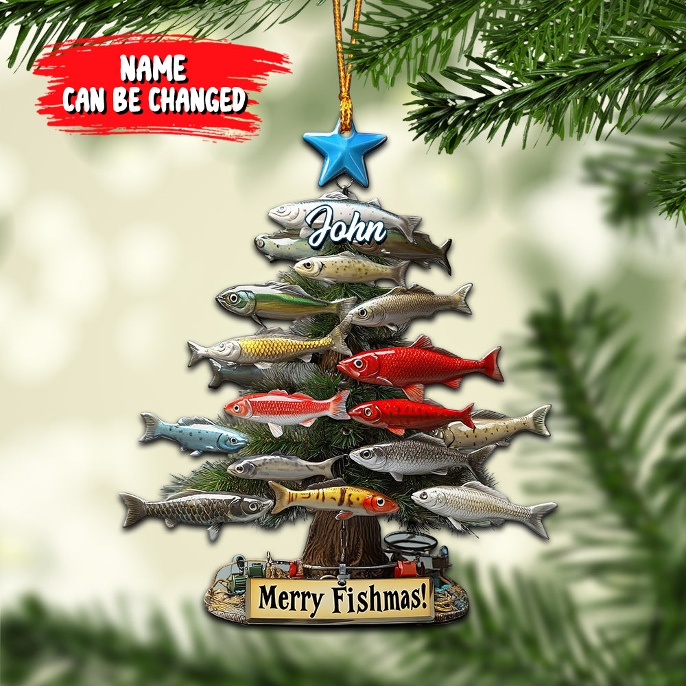 Merry Fishmas - Personalized Fishing Ornament