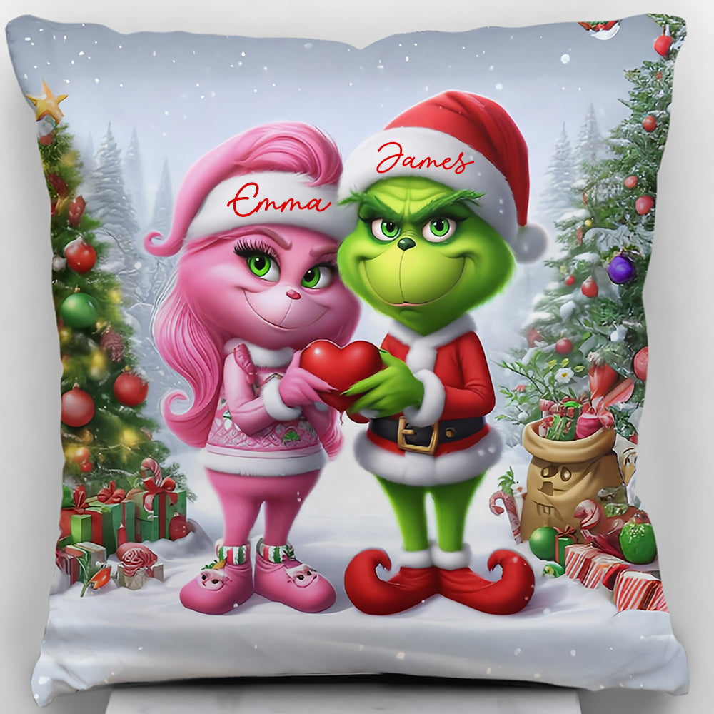 Merry Grinchmas - Personalized Stole Christmas Throw Pillow