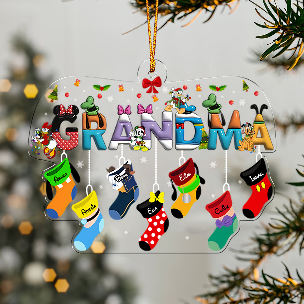 Personalized Gifts For Grandma Socks Christmas Acrylic Ornament 11naqg191124