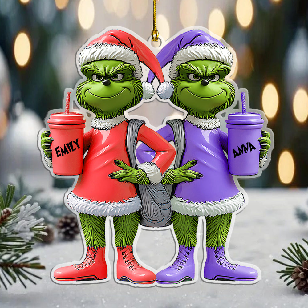 Besties Grinch - Personalized Stole Christmas Transparent Ornament 01naqg221024