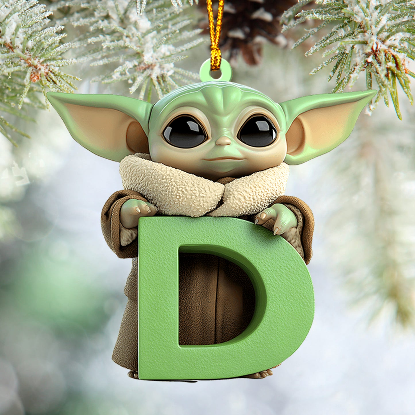 Cute Baby Letter - Personalized The Force Ornament