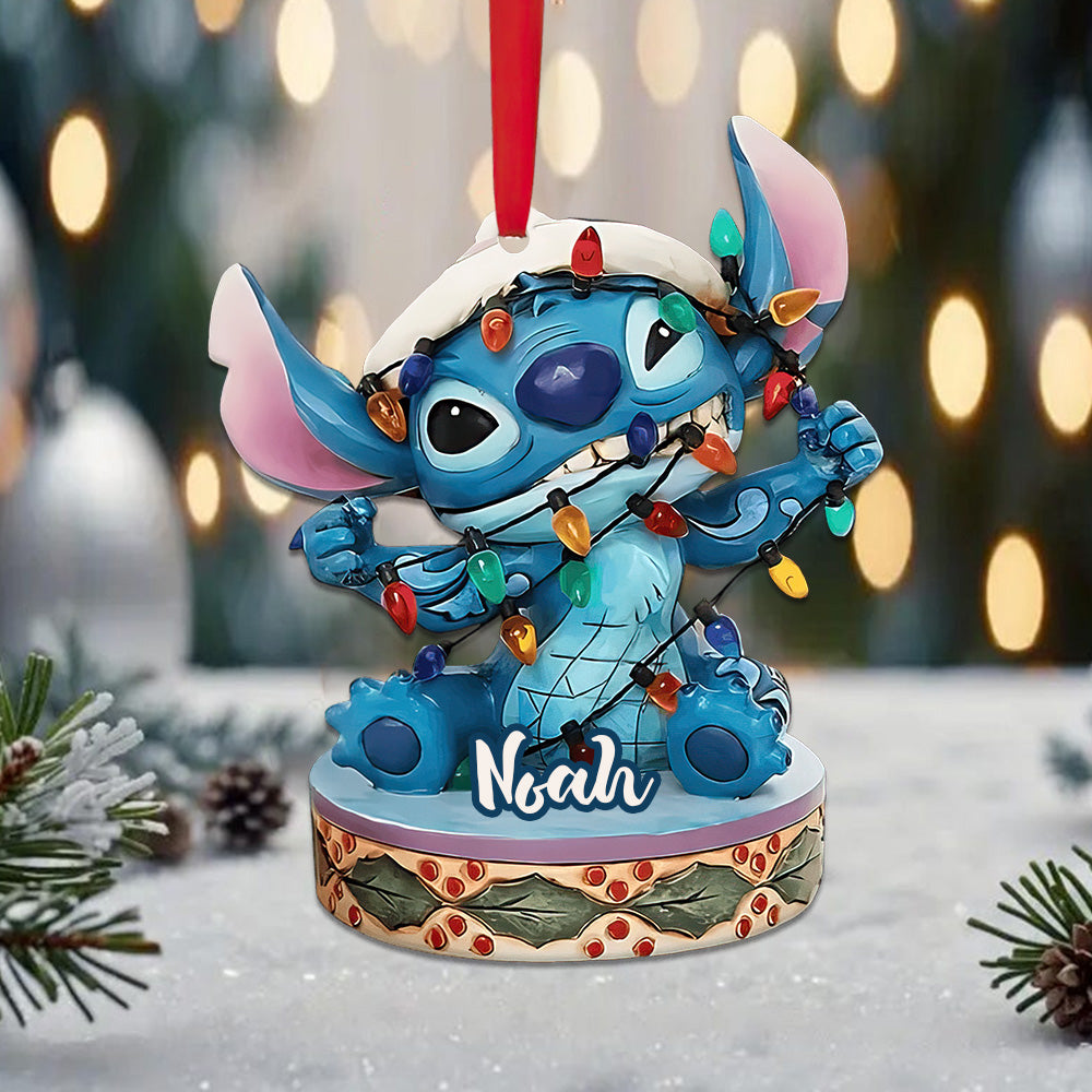 Merry Stitchmas - Personalized Ohana Car Ornament 02naqg221024