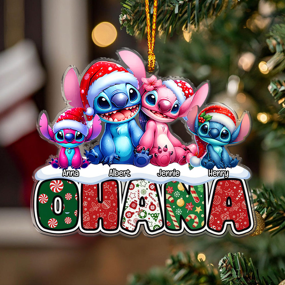 Ohana Holiday Family - Personalized Ornament 05naqg081124