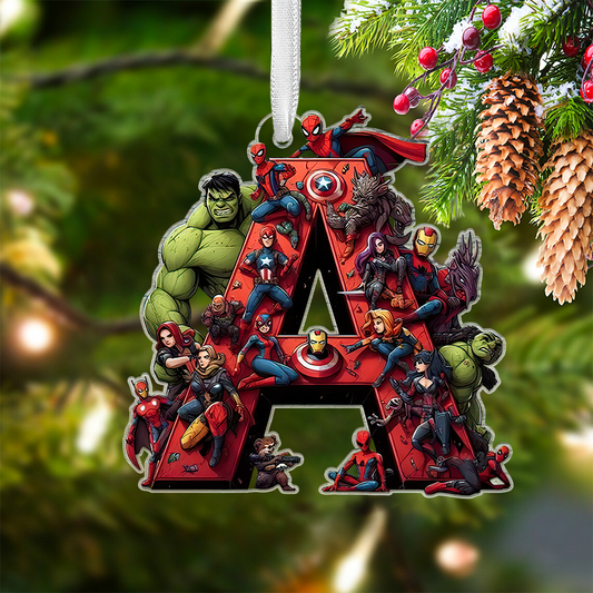 Merry Christmas - Personalized Superhero Transparent Ornament