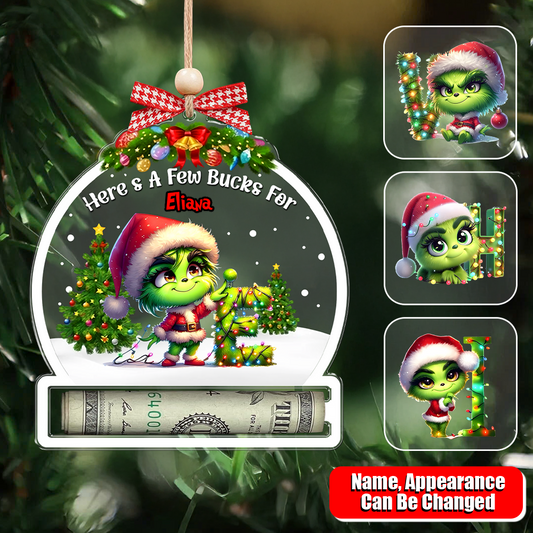 Here's A Few Bucks For - Personalized Money Holder Ornament