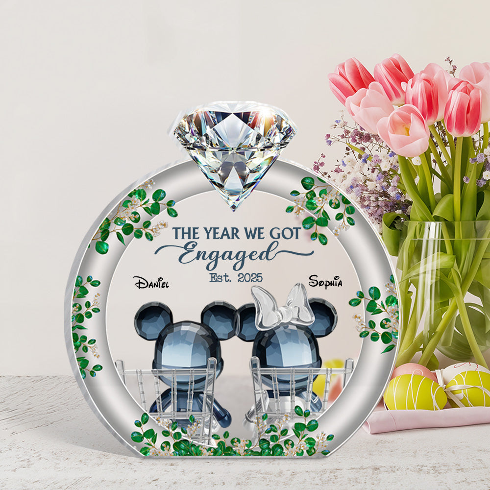 The Year We Got Married - Personalized Mouse Custom Shaped Acrylic Plaque 07nath131224