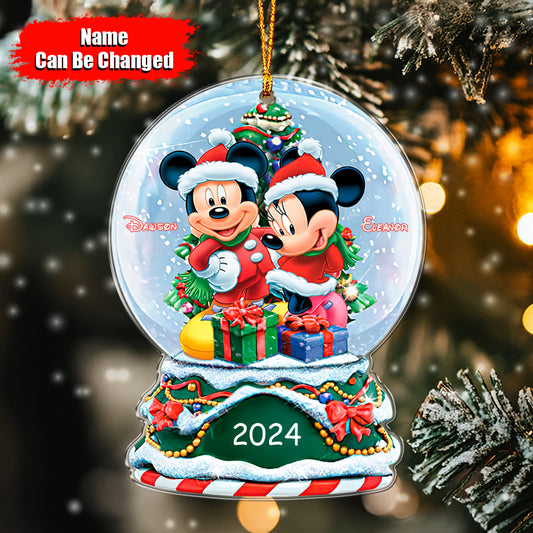 Magic Couple Christmas - Personalized Christmas Mouse Transparent Ornament 04nath051124