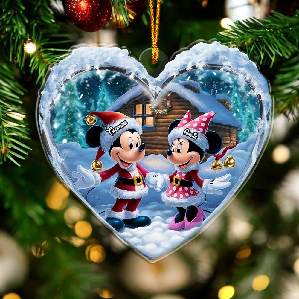 Heart-Shaped Christmas Ornament - Festive Couple Decoration - Personalized Holiday Gift 01naqg281124