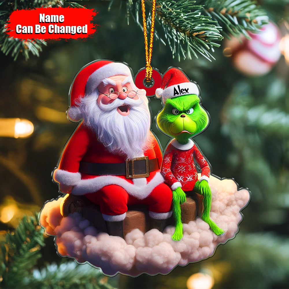 Personalized Grinchmas & Santa Ornament 07nath021224