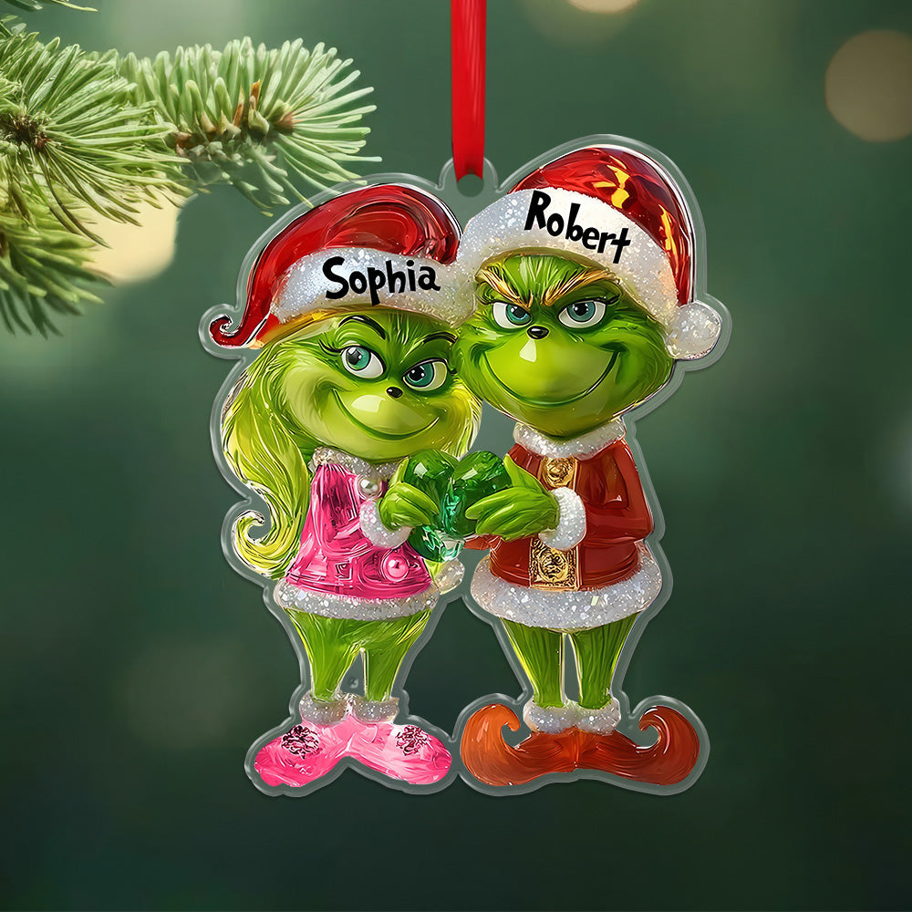 Green Couple - Personalized Stole Christmas Ornament 05naqg151124