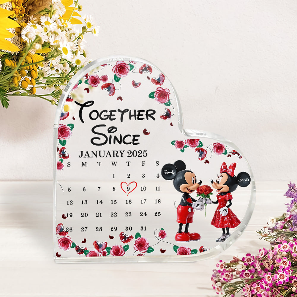 Together Since Cute Mouse Couple - Personalized Mouse Custom Shaped Acrylic Plaque 09nath101224