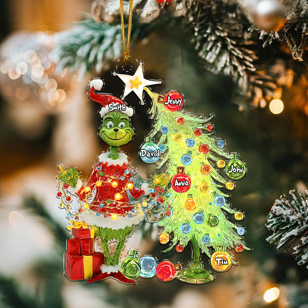 Merry Grinchmas Gifts For Family, Friends, Coworkers - Personalized Ornament 05nami301124