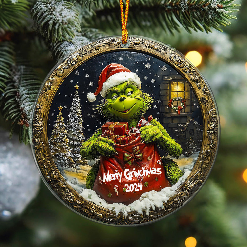 Breaking Naughty Monster - Personalized Stole Christmas Ornament