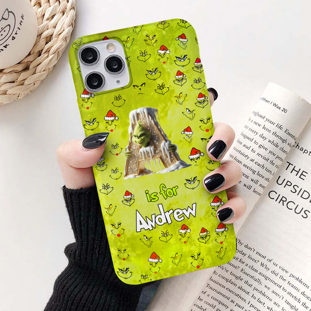 Green Alphabet - Personalized Phone Case 05nath281124