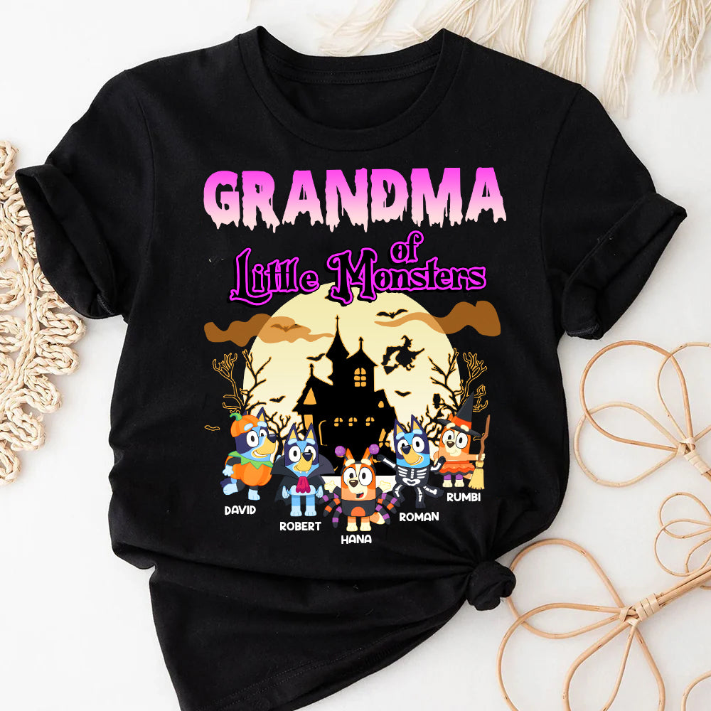 Grandma of Little Monster - Cartoon Dog Family Halloween - Personalized Shirt