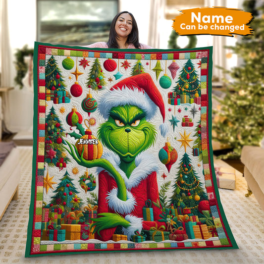 Merry Grinchmas - Personalized Stole Christmas Quilt 02NAQG041024